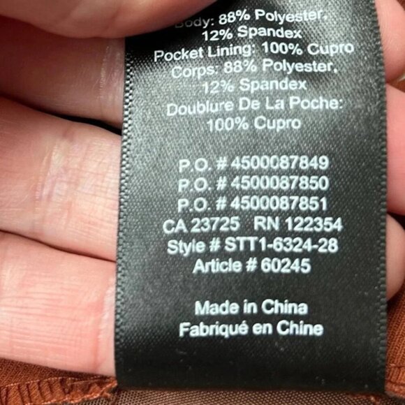 Aritzia Babaton Cohen Pant High Rise Waist Trousers Straight Leg Pleated Rust 2 - Picture 13 of 14